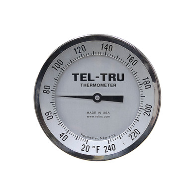20-240 Degree F 5" Face 6" Stem Teltru AA575R Series 42100659 Thermometer