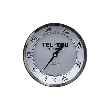 0-400° C 5" Face 11-3/4" Stem Thermometer Teltru GT500R Series 381ZGD81