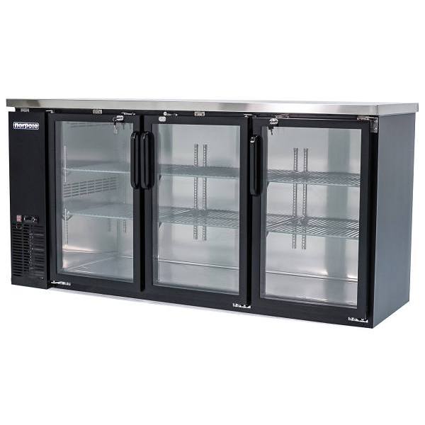 Norpole 3 Glass Door Under Bar Refrigerator 72"