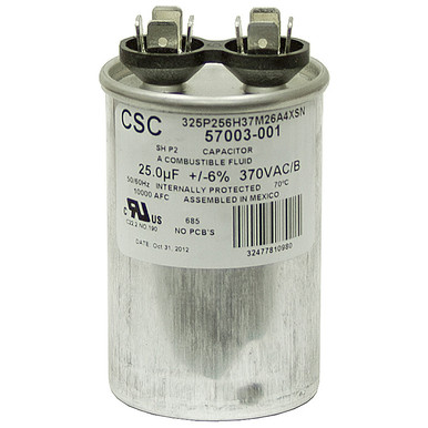 25 MFD 370 Volt AC Motor Run Capacitor CSC 325P256H37M26A4XSN