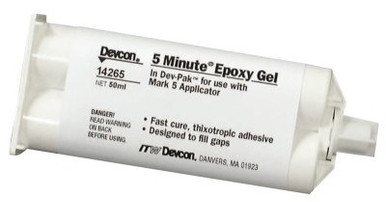 Devcon 5 Minute Epoxy Gels, 50 mL, Dev-Pak, Amber, 12 TB/CA