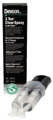 Devcon 2 Ton Clear Epoxy, 25 mL, DevTube, Clear/White, 1/TUBE