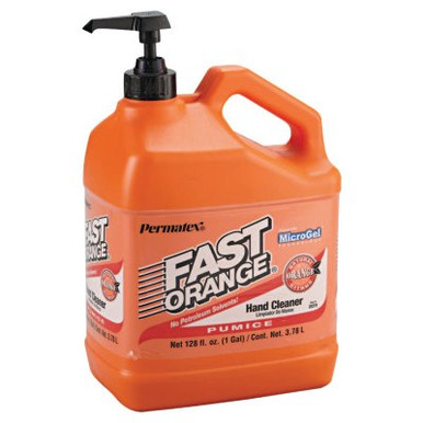 Permatex Fast Orange Pumice Lotion Hand Cleaners, Citrus, Bottle w/Pump, 1 gal, 4/CA, #25219