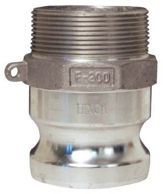 Dixon Valve Global Type F Adapters, 2 in, Male/Male, Aluminum, 1 EA, #G200FAL