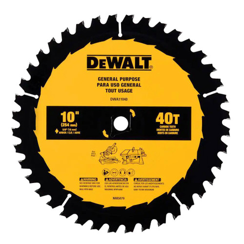 DeWalt 10" General Purpose Saw Blade, 40T