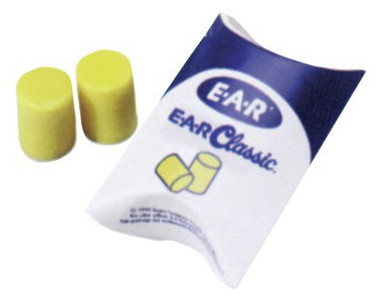 3M E-A-R Classic Foam Earplugs 310-1001, PVC, Yellow, Uncorded, Pillow Pack, 200 PR/BX, #7000002299