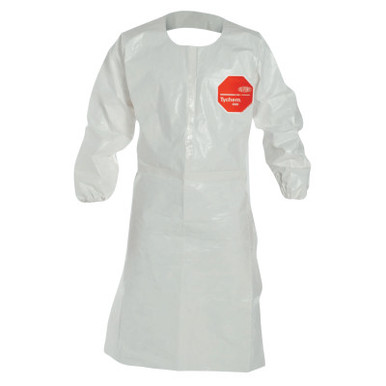 DuPont? Tychem SL Aprons with attached Long Sleeves, 4X, 25/CA, #SL275TWH4X002500