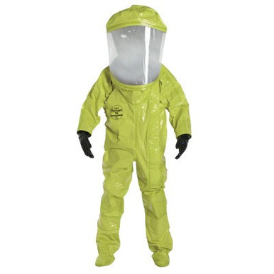 DuPont Tychem TK Encapsulated Level A Suit Front Entry, Green/Lime Yellow, Large, 1/EA, #TK554TLYLG000100
