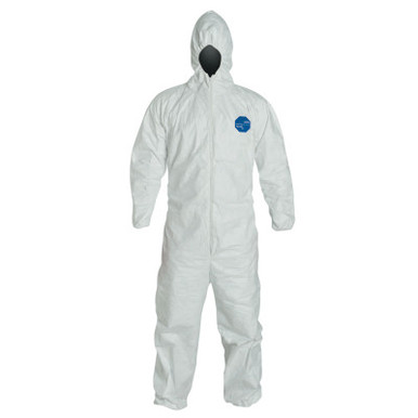 DuPont Tyvek 400 Hooded Coveralls w/Elastic Wrists/Ankles, White, XL, 25/CA, #TY127SWHXL002500
