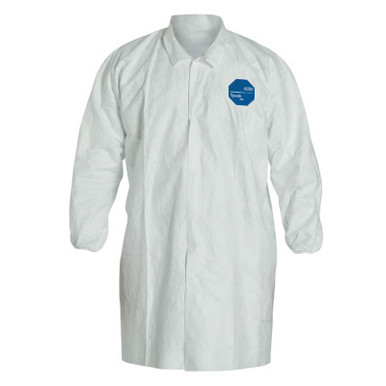 DuPont Tyvek Lab Coats No Pockets Knee Length, X-Large, DuPont Tyvek Lab Coat, 30/CA, #TY211SWHXL003000