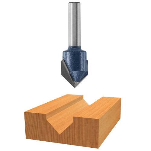 Bosch Carbide-Tipped V-Groove Router Bit, 90° x 9/16"