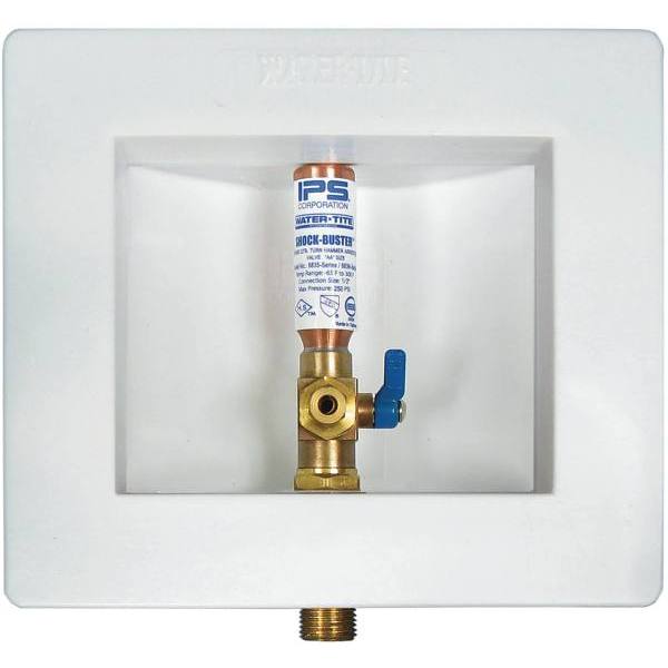 Ips Ips Water-Tite Icemaker Valve Outlet Box With 1/4 Turn Valve And Arrestor