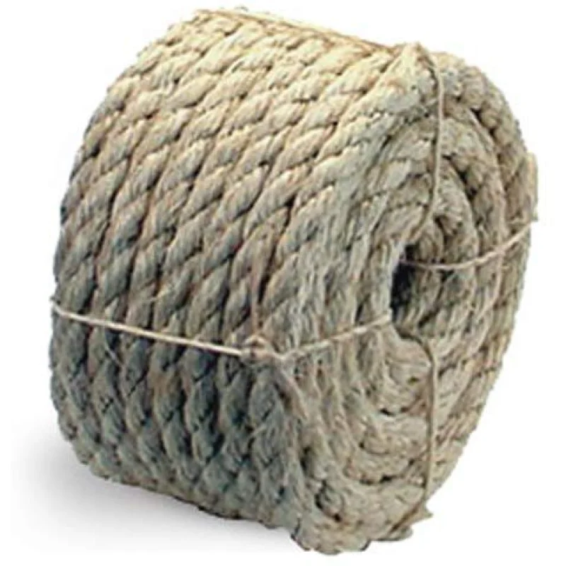 3-Strand Sisal Rope – 1/2″ x 100 ft, Natural (Pack of 12 Rolls)