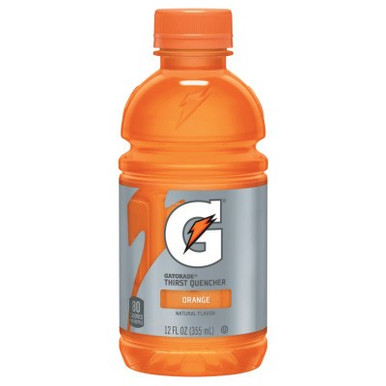 Gatorade Thirst Quencher, Orange, 12 oz, Bottle, 24/CA, #12937