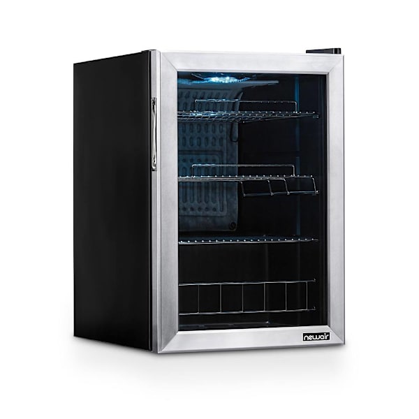 Newair 17 In. 90-Can Freestanding Beverage Cooler W/ Adjustable Shelves (Stainless Steel)