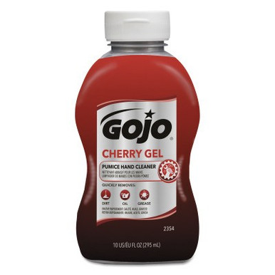 Gojo Cherry Gel Pumice Hand Cleaners, Cherry, Squeeze Bottle, 10 oz, 1/EA, #235408