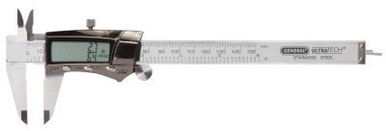 General Tools Digital/Fraction Electronic Calipers,0- 6 in/150 mm, Stainless Steel, 1 EA, #147