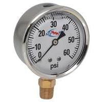 60 PSI LIQUID FILLED/ STAINLESS GAUGE - 4" DIAMETER