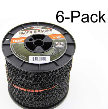 Echo Genuine Black Diamond 885ft Spool .095" (dia.) Trimmer Line, (6) Spools 330095073-6PK