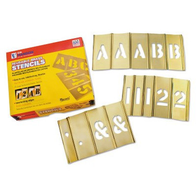 C.H. Hanson Brass Stencil Letter & Number Sets, Brass, 1/2 in, 1/SET
