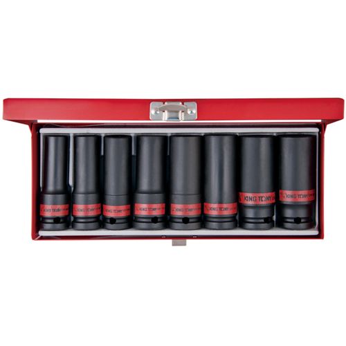 King Tony 1/2" Drive, 6 Point Deep Impact Socket Set