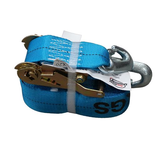 2" X 20' 3,000# MBS RATCHET W/SNAP HOOKS