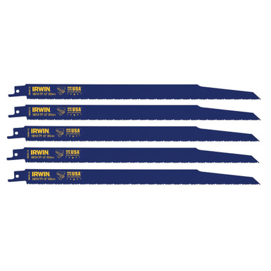 Irwin Metal & Wood Cutting Reciprocating Blades with WeldTec, 12", 10/14 TPI, 5/PK, #IR-372110P5 (5 per Pack, 5 Packs)