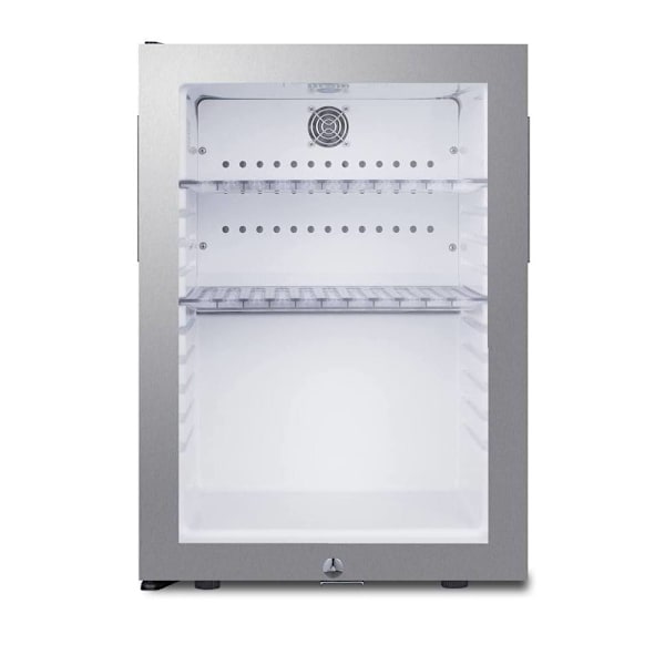 Summit Appliance 1.2cf Glass Door Refrigerator Ss Right-Swing