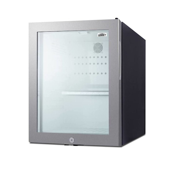Summit Appliance 0.9cf Glass Door Refrigerator Ss Right-Swing