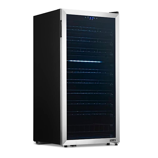 NewAir Freestanding 98 Bottle Dual Zone Compressor Wine Fridge With Low-Vibration Ultra-Quiet Inverter Compressor, Adjustable Ra