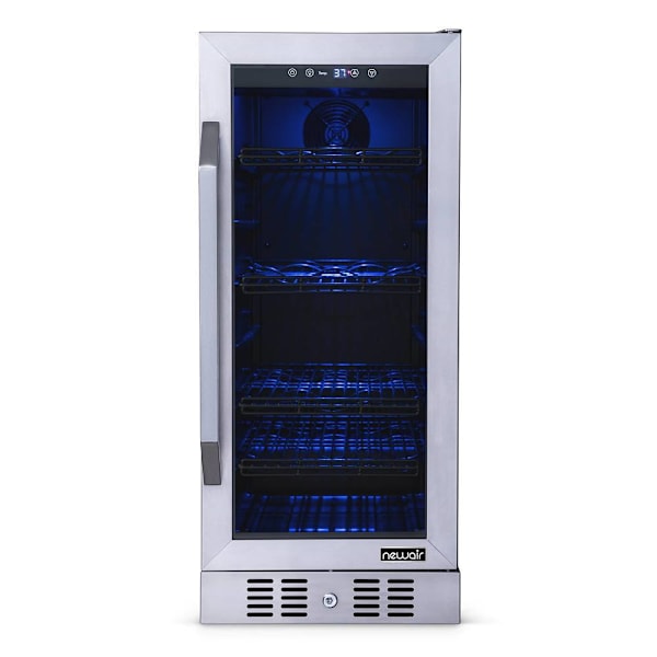 NewAir 15" Flipshelf™ Wine And Beverage Refrigerator, Reversible Shelves Hold 80 Cans Or 33 Bottles, Stainless Steel