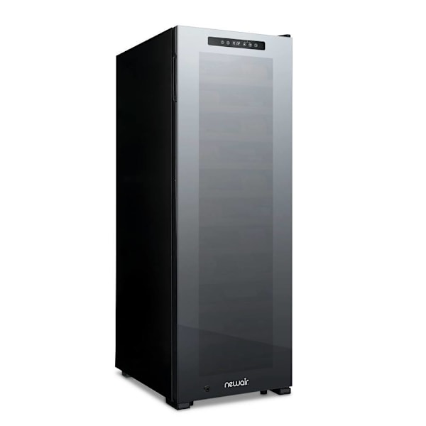 NewAir Shadow Series Wine Cooler Refrigerator 62 Bottle, Freestanding Mirrored Wine Fridge With Double-Layer Tempered Glass Door