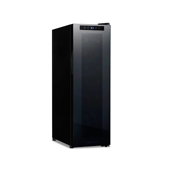 NewAir Shadow Series Wine Cooler Refrigerator 12 Bottle, Freestanding Mirrored Wine Fridge With Double-Layer Tempered Glass Door