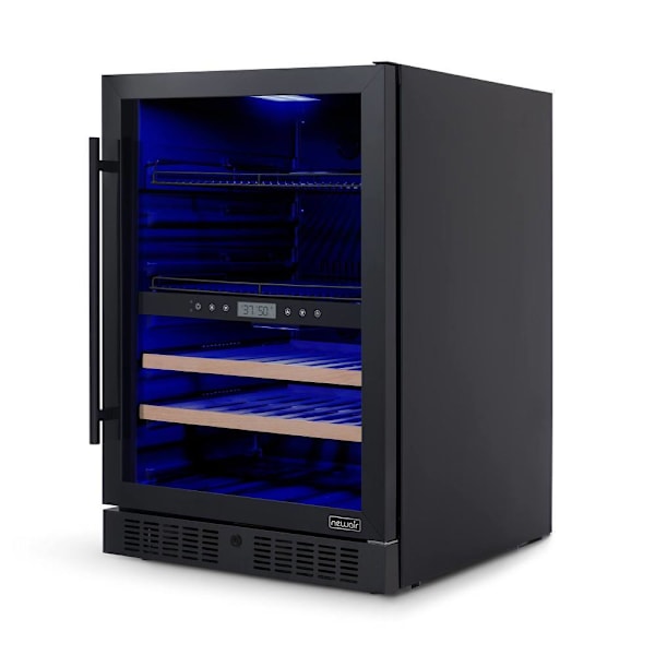NewAir 24" Wine And Beverage Refrigerator - 24 Bottles & 100 Cans, Dual Temperature Zone, Black Stainless Steel