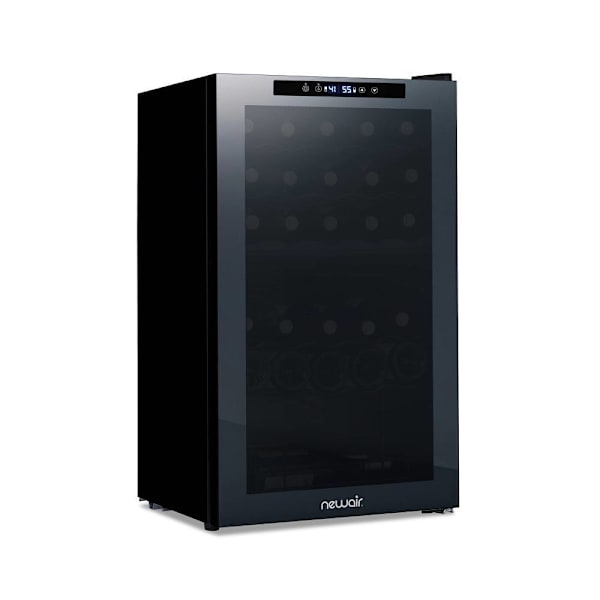 Newair Shadow Series Wine Cooler Refrigerator 33 Bottle Dual Temperature Zones, Freestanding Mirrored Wine Fridge