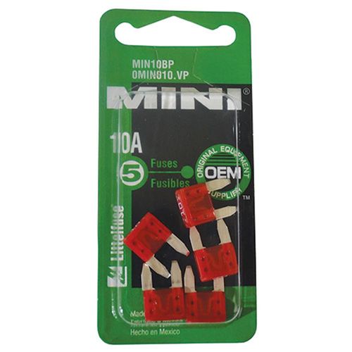 Mini Blade Fuse, 10 AMP, 5 Pack