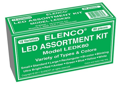 Elenco 80-Piece LED Assortment Kit