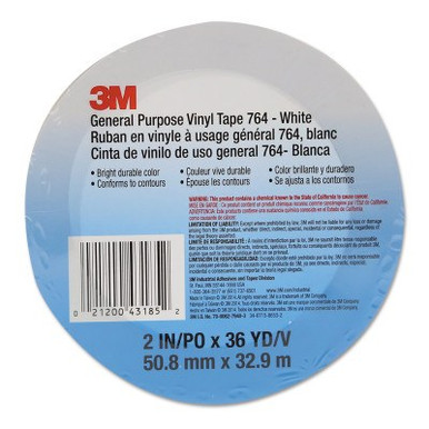 3M General Purpose Vinyl Tape 764, Black, 1 in x 36 yd, 36/CA