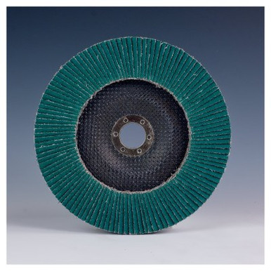 3M Flap Discs 577F, 4 1/2 in Dia., 40 Grit, 7/8 in Arbor, 13300 rpm, 10/CA, #7000144120