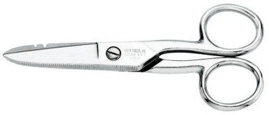 Klein Tools Electrician's Scissors, 5 1/4 in, Silver, 1/EA, #21007