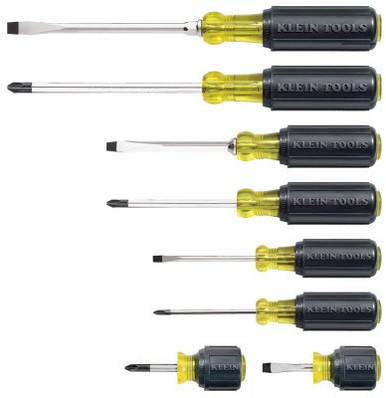 Klein Tools 8 Pc. Cushion-Grip Screwdriver Set, Phillips; Slotted, 1/ST, #85078