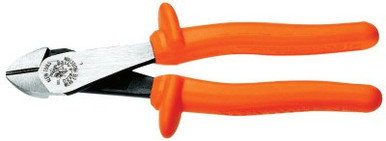 Klein Tools Insulated High-Leverage Diagonal Cutter Pliers, 8 in, Bevel, 1/EA, #D2288INS