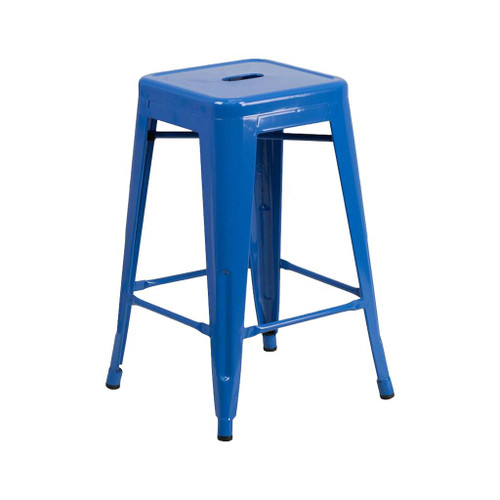 Flash Furniture 24" Metal Stool, Blue