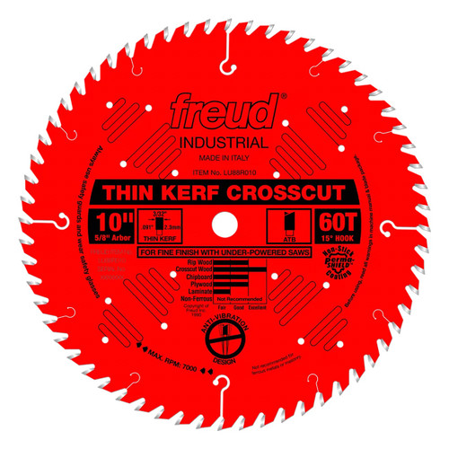 Freud Thin Kerf Rip Saw Saw Blade LU87R, 10" x 24T