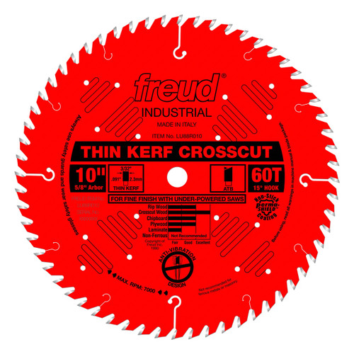 Freud Thin Kerf LU88R CT Crosscut Saw Blade, 10" x 60T
