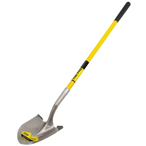 Truper 3119848-inch Round Point Shovel, Yellow, with fiberglass handle