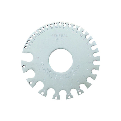 General US Standard Sheet Metal Gauge, Range: 0 - 36