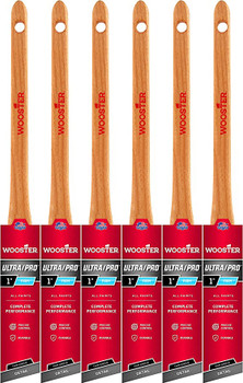 Wooster Genuine 1" Ultra/Pro Firm Thin Angle Sash Paintbrush 6-Pack, 4181-1-6PK