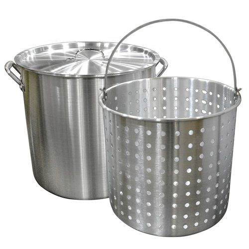 Carolina Cooker 60 Quart Aluminum Stock Pot, Basket, Lid