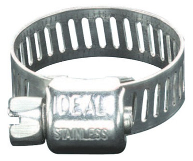 Ideal 62P Series Small Diameter Clamps, 1/8" Hose ID,1/4-5/8" Dia, Stnls Stl 201/301, 10/BOX, #62604